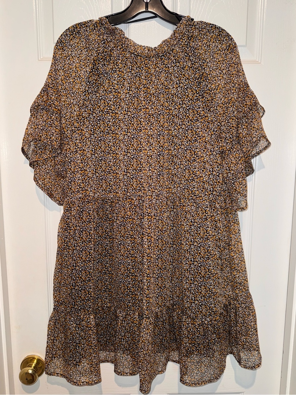 Lulu's Black and Mustard Floral Mini Dress - Picture 8 of 11